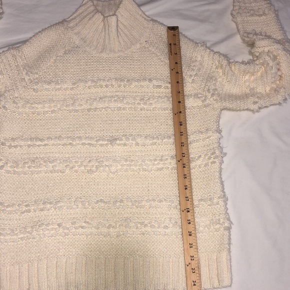 M Magaschoni Womens Size Small Sweater Knobby High Neck Long Sleeve Cream Cozy - Picture 6 of 7